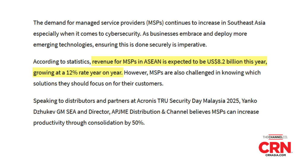 Acronis: MSP opportunities continue to grow in Southeast Asia
